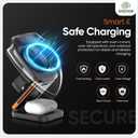 DOSTDR 3-in-1 Wireless Desk Charging Station, 15W, MagSafe Compatible, Foldable, Fast, Compatible with Charging Apple Devices, Travel-Friendly, N52 Magnetic, Space-Saving, Multi-Device, Phone Mount