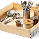 Wooden Pull Out Cabinet Organizer, 18" W x 21" D x 3" H, Soft Close