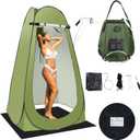Portable Camping Privacy Tent, Outdoor Shower Tent Kit with 5 Gallon Shower Bag-(Nozzle Upgraded), Large
