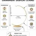Polish Gallery Glass Ornament Display Stand Holder 8 inch Tall Tabletop Round Hanger Hook for Glass Ball 150mm/6inch  Gold