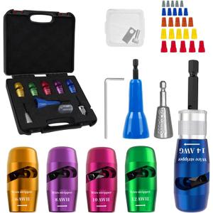 Wire Stripper for Drill, 6/8/10/12/14AWG Wire Twister Tool for Drill, Wire Stripping and Twisting Tool Kit, 25 PCS Wire Nuts, Electric Drill Wire Stripper for Quick & Efficient Use