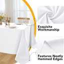 10-Pack White Tablecloths for Rectangle Tables, 60 x 84 Inches, Stain-Resistant Polyester Fabric for 4 Foot Tables - Washable Table Covers for Weddings, Banquets, Birthday Parties, Events