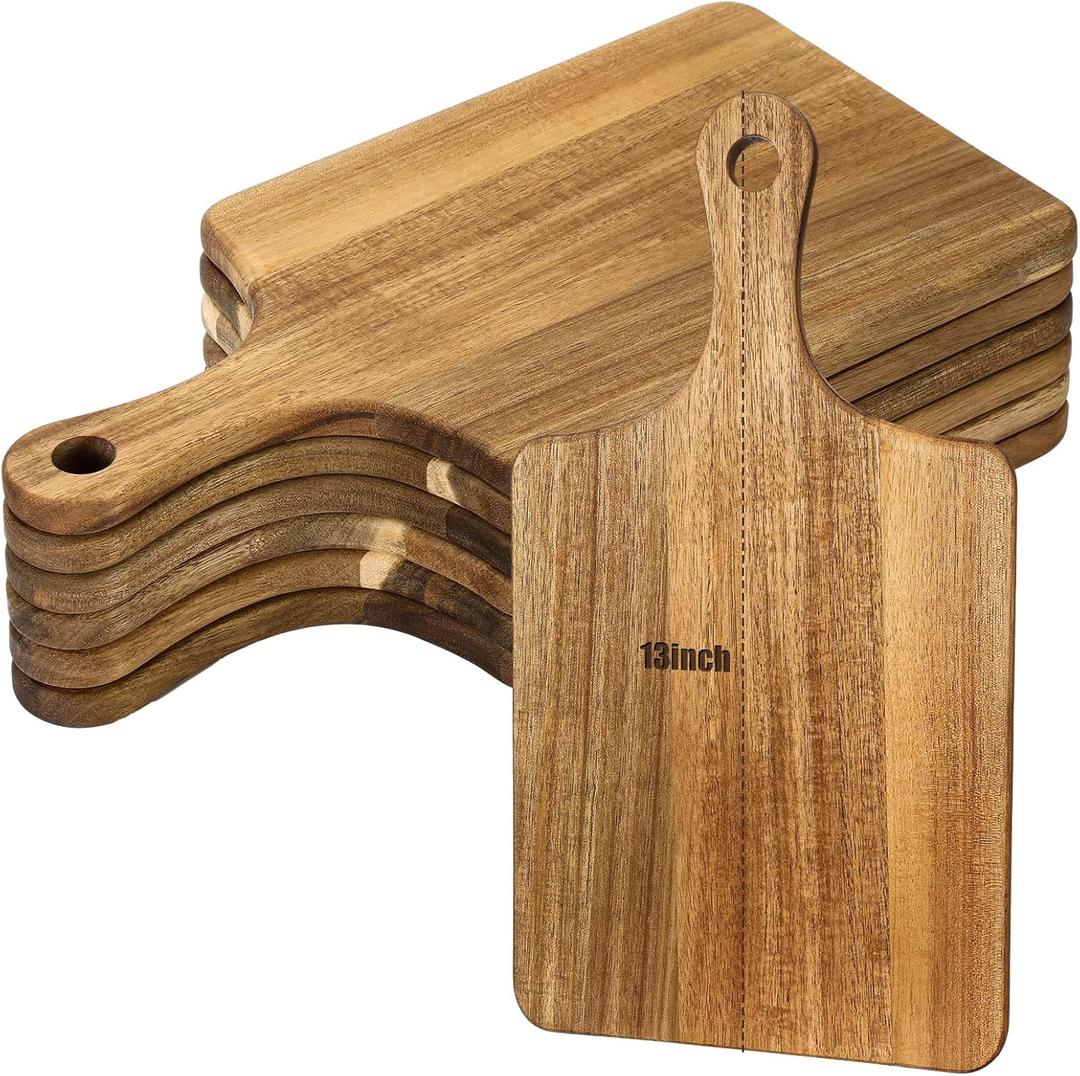 Lounsweer 6 Pcs Thicken Cutting Board Bulk Wood Board for Chopping Serving Charcuterie Material for Laser Engraving Mother' Day Wedding Housewarming Gift (13 x 7 inches)