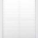 DEZ FURNISHINGS Cordless 1" Light Filtering Pleated Shade, Fabric, 48"W x 64"H, White
