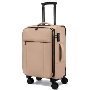 LOVEVOOK Carry On Luggage 22x14x9 Airline Approved,20 Inch Softside Suitcases with Wheels,Lightweight Spinner Carry on Suitcase with TSA Lock,Soft Water-Resistant Large Capacity Luggage for Travel (Khaki)