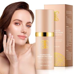 Foundation 4 in 1 - Medium Spectrum with SPF 50+, Anti-Aging, Concealer, Sun Protection, Hydrating Color Changing Foundation Makeup Liquid - Longwearing & Waterproof for Sport, Dancing (Gym, 30ml) (1 Fl Oz (Pack of 1))