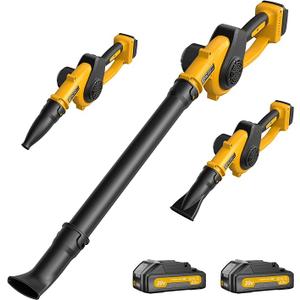 Leaf Blower Cordless with 2 Batteries and Fast Charger, 210 MPH Battery Powered Blower with 3 Nozzles, 3 Speed Modes, Lightweight & Small Electric Leaf Blowers for Lawn Care, House, Leaves, Dust, Snow