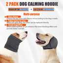 SlowTon Quiet Ears Dog Hoodie - 2 Pcs Ear Wrap Dog Ear Muffs Noise Protection, Anxiety Relief Dogs Hat Calming Hood Head Cover, Pet Headband Dogs Ear Protector for Grooming, Force Drying (Grey,L)