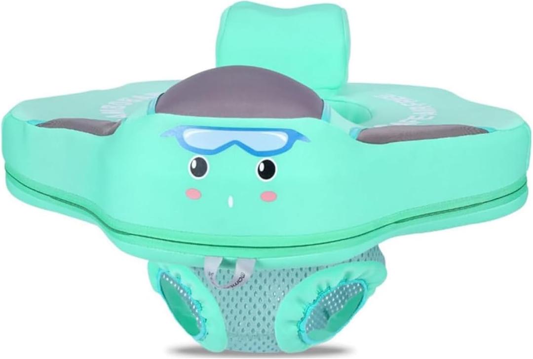 Mambo Baby Pool Float Non Inflatable Baby Float Baby Swimming Float with Safe Seat for Age 3-24 Months Toddler (Green)