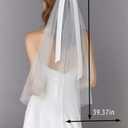 Bride Veils Bachelorette Party Veil White Bow Wedding Veil Soft Tulle Bridal Veils with Comb for Women and Girls (White)
