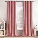 MIULEE Blush Pink Velvet Curtains Thermal Insulated Soundproof Room Darkening Blackout Curtains/Grommet Window Drapes for Home Theatre/Girls Room/Wedding Decor 52 x 84 Inches Set of 2