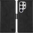 ZZXX for Samsung Galaxy S26 Ultra Wallet Case with [RFID Blocking] Card Slot Stand Strong Magnetic PU Leather Flip Fold Protective Phone Case for Samsung Galaxy S26 Ultra Case Wallet(Black-6.8 inch)