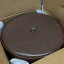 Small Foot Stool Ottoman, Round Pouf Foot Rest, Footstool Ottomans with Rubber Legs Under Desk, Faux Leather Footrest for Couch, Living Room, Bedroom, Office, 13''L x 13''W x 10.2''H, Coffee