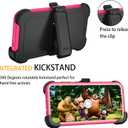 for Samsung Galaxy S25 Case, S25 Heavy Duty case, [Belt Clip Holster] [Glass Screen Protector] [Military Grade Protective ] [Shockproof] [Dropproof] [Dust-Proof] (with Belt Clip, Rose/Pink)