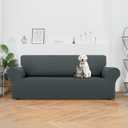 LURKA Stretch Sofa Slipcovers 1 Piece Couch Covers for 3 Cushion Couch Sofa Furniture Protector Full Sofa Covers with Elastic Bottom for Kids and Dog (Large, Grey)