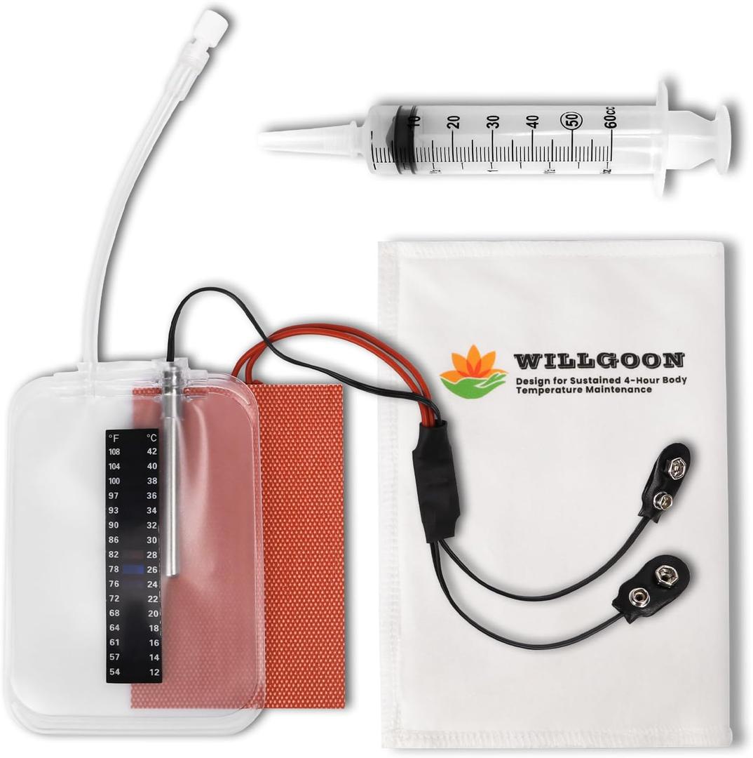 Electric Urine Warmer, Maintains 37C/98.6F for Up to 4 Hours, Equipped with Visual Temperature Strip, Temperature Sensor for Real-Time Monitoring, Flexible Heating Pad for Uniform Heating