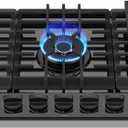 GASLAND Gas Cooktop 36 Inch with Griddle, PRO GH3365EF 5 Burner Propane Stovetop with Reversible Cast Iron Grill/Griddle, Gas Countertop Plug-in, NG/LPG Convertible Cooktops, Black