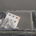 Cat Litter Box Stainless Steel Enclosure, Comfortable Space for Large Cats and Kittens, Easy to Clean Smooth Surface, Durable Metal Build with Cover, Litter Pad, Footboard and Shovel (Dark Gray)