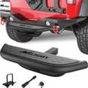 Nilight Hitch Step with 2" Hitch Receiver Rear Bumper Guard Protector Compatible with Car Truck Vehicles Upgraded Textured Black Hitch Step Bar with Hitch Lock & U-Bolts Stabilize