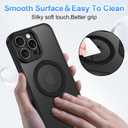 Lamcase for iPhone 16 Pro Case, Compatible with MagSafe, with Privacy Screen Protectors X2, [Magnetic Invisible Stand] [Camera Protection] Shockproof Slim Translucent Matte Phone Case, Black