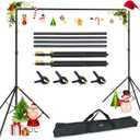 LINCO Lincostore Backdrop Support Stand Kit 10x6.5ft Adjustable Photography Studio Photo Background Support System with Carrying Bag for Green Screen Muslin, 4171 (10ft wide 6.5ft high)