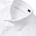 Alimens & Gentle Stretch Mens Dress Shirts Slim Fit Long Sleeve Casual Skinny Muscle Fit Wrinkle Free Button Down Shirt (XX-Large, White)
