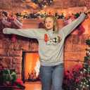 ASTANFY Merry Christmas Sweatshirt for Women Drop Shoulder Long Sleeve Christmas Tree Pullover Lightweight Shirt (M)