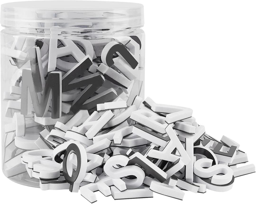 Decorative Magnetic EVA Alphabet Letters/Arabic Numerals for Refrigerator/White Board (117pcs Letters White)