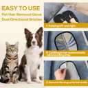 2 x BABORUI Pet Hair Removal Glove - 2 Pack Pet Hair Remover Glove, Electrostatic Gloves Pet Hair Lint Rolls into Strips, Dog and Cat Hair Remover Tool for Furniture, Car, Couch, Carpet, Clothes