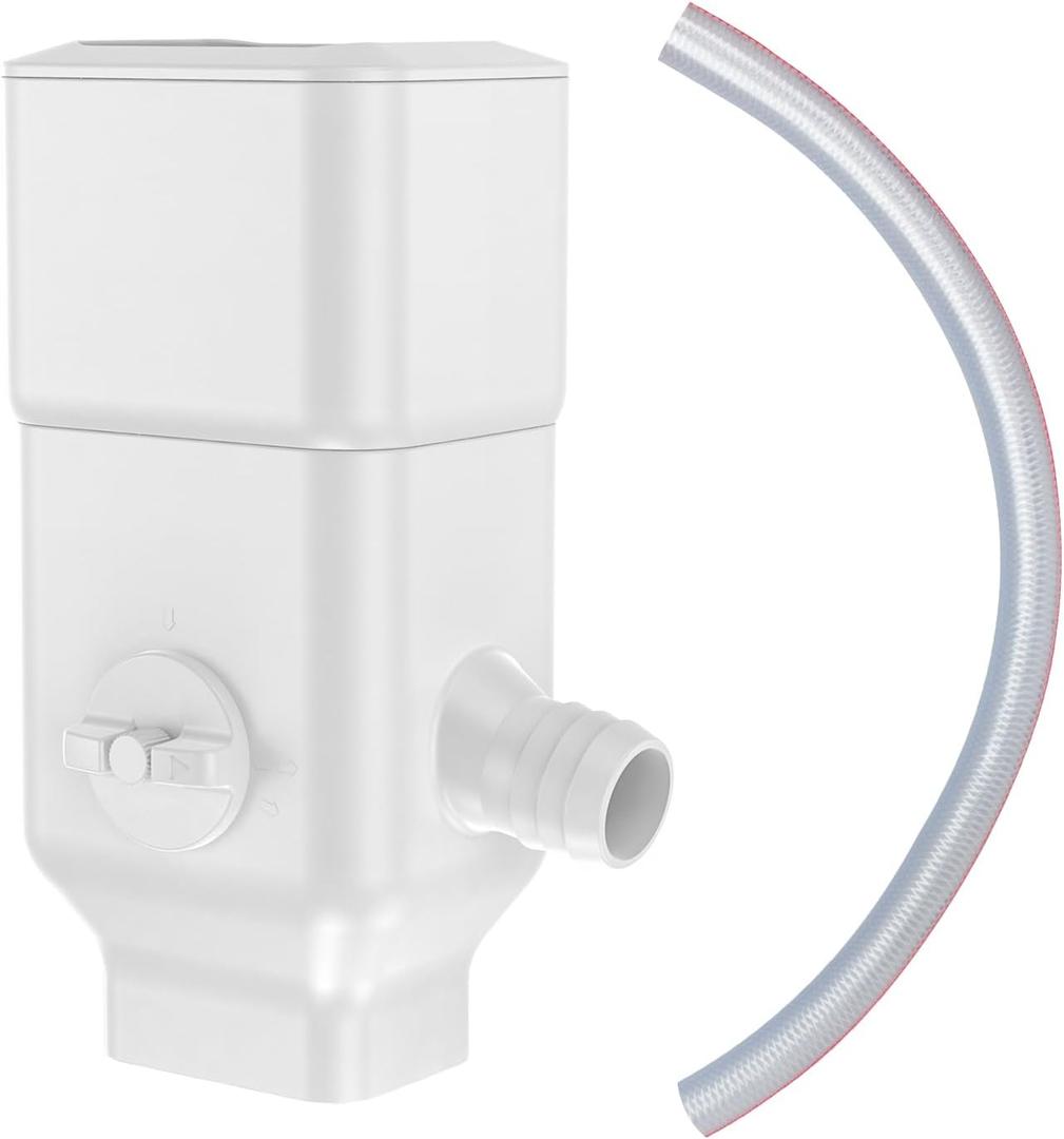 Downspout Diverter, Rainwater Diverter Fits for 3"x4" Oversize Downspout and 2"x3" Downspout, Rainwater Collection System with Adjustable Valve, Diverts Water into Rain Barrel, 4ft. Hose