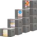 10 Pack Clothes Storage Bags 90L Foldable Storage Containers Comforter Bags for Closet Storage with Clear Window and Reinforced Handles Blanket Storages Clothes Bins for Closet Bedding Comforter