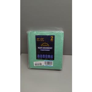 2 Pack 36 x 54 Extra Heavy Absorbency Washable Underpads, Waterproof Nursing Pads Incontinence Bed Pads, Reusable Washable Pee Pads for Dogs, Diaper Changing & Adults, Mattress Protector, Green