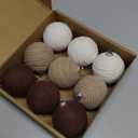 JOICEE 9 Pcs Boho Christmas Ball Ornaments Set, Jute Rope Hanging Balls Neutral Rustic Ornaments Christmas Ball Decoration for Xmas Tree Wreath Garland Party Farmhouse Decor(White,Beige,Dark Brown)