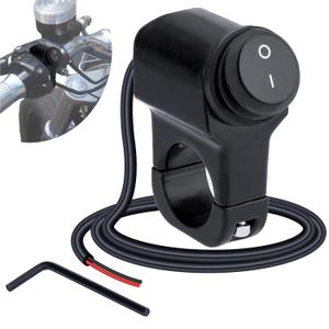 Motorcycle Handlebar Switch 12V, Waterproof Motorcycle Light Toggle Switch, Aluminum Alloy ATV Light ON Off Switches, for Motorcycle ATV UTV Scooters, Fits 7/8" Handlebars (22mm)