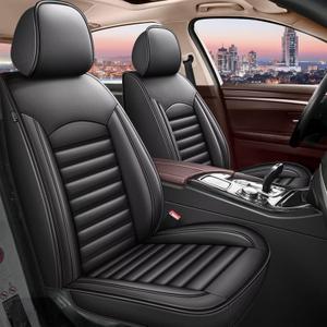 Car Seat Covers Fit for Chevrolet Equinox 2007-2024 2025 2026 Faux Full Set of Seat Cover Airbag Compatible Waterproof Seat Cushion(Black)-2 Rows 5 Seats