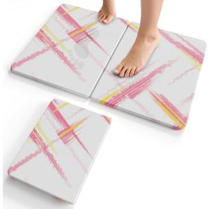 Foldable Stone Bath Mat - 24"x16" Fast-Drying Diatomaceous Earth Stone Shower Mat for Bathroom & Kitchen - Absorbent Non-Slip Diatomite Floor Mat - Eco-Friendly, Easy-Store Minimalist Home Decor