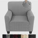 ZNSAYOTX Chair Slipcovers with Arms for Living Room High Stretchy Spandex Pet Friendly Armchair Furniture Protection Covers (Black and White, Chair) (Small)