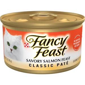 Purina Fancy Feast Salmon Feast Classic Grain Free Wet Cat Food Pate - (Pack of 24) 3 oz. Cans (EXP 11/01/27)