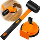 Floor Gap Fixer Tool with Rubber Mallet, Iron Body & Strong Suction Cup, Includes 5 Sticky Pads for Laminate, Vinyl, Wood & Tile Flooring Installation and Repair
