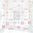 2 x Pink Rose Gold Sweet 13 Decorations for Girls Kit,Pre-Strung 13th Glitter Twinkle Stars, Bows & Number 13 Birthday Hanging Streamer Banner Supplies,Happy Thirteen Party Dcor Supplies