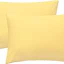 iMaylex Soft 100% Egyptian Cotton Zipper Closure Pillowcases, Cozy and Lightweight Pillow Case, Set of 2, Apricot, Standard, 20" x 26"