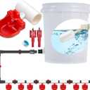 Dreyoo 8 Pack Automatic Chicken Waterer, Complete Set with 1/2'' PVC Tee Fittings, Float Valve Controlled Automatic Chicken Nipple Waterer Cups