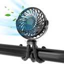 Leisuda Mini Portable Stroller Fan, Battery Powered Clip On, Detachable 3 Speed 360° Rotating Flexible Handheld Tripod Fan for Car Seat Crib Treadmill Travel, Black