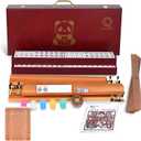 Complete American Mahjong Set - 1.18" (30mm) Champagne Golden Acrylic Tiles, 22.24" X 9.65" X 3.54"