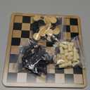 Regal Games - Reversible Wooden Board for Chess, Checkers & Tic-Tac-Toe - 24 Interlocking Wooden Checkers and 32 Standard Chess Pieces - for Age 8 to Adult for Family Fun (10.5 Inch - Reversible)