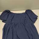 SCOMCHIC Women Plus Size Dresses Short Sleeve Sweetheart Neckline Wedding Guest Cocktail Smocked A Line Slit Maxi Dress Navy Blue 1XL