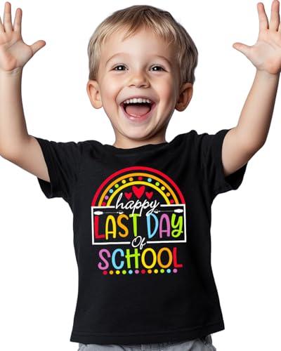 Last Day of School Shirt for Toddler Boys Girls Kids, Happy Funny End of School Year Graduation Shirts Graphic Tee Tops, 3-4T