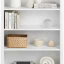 Prepac Sonoma 4-Tier Bookcase 48"H with 3 Adjustable Shelves, White Storage Cabinet, Modern Display Cabinet, Bookshelf with Storage Shelves for Home Office, Living Room Organizer