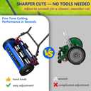 14-Inch Reel Lawn Mower with Tool-Free Blade Adjustment, 5-Blade Manual Push Lawn Mower, 5-Position Height Adjustable Hand Push Reel Mower for Small Yards