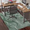 Chakme Office Chair Mat for Hardwood Floor, 48"x36" Easy Glide Computer Desk Mat Protector for Rolling Chair Under Desk Rug Nonslip Backing, Machine Wash, (Leaf)